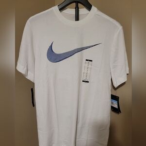 Nike Men's White and Blue Tee